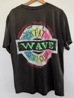 Vintage 90s Surf Gear T-Shirt Mens XL Faded Black Surfing Single Stitch USA Tee